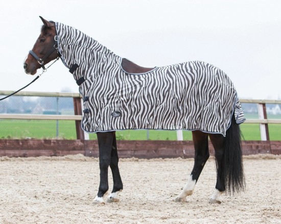 Harry's Horse Vliegendeken Zebra met hals en zadeluitsparing