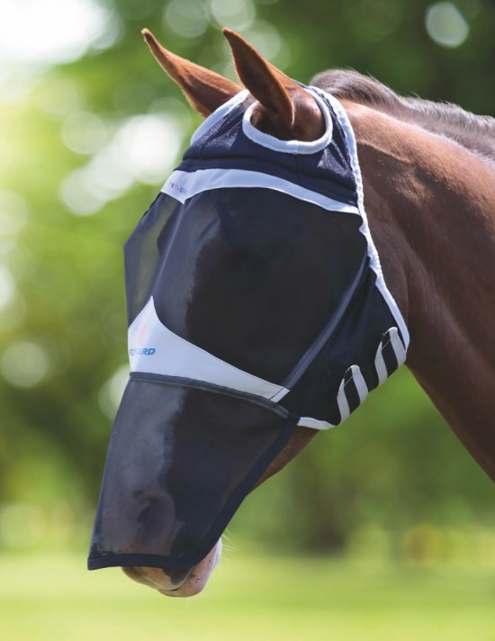 Shires Flyguard Pro Fine Mesh Vliegenmasker zonder oren met neusflap