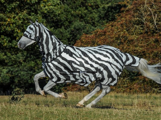 Bucas Buzz-Off Full Neck Zebra met vliegenmasker