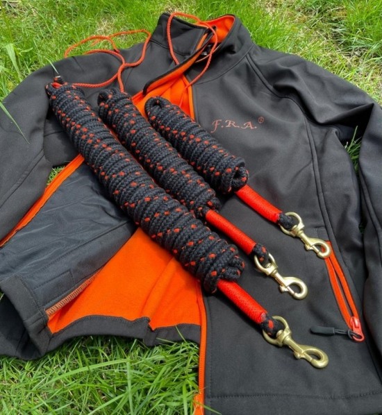 F.R.A. Loswerktouw, Leadrope 12mm Zwart/Oranje