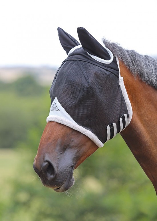 Shires Flyguard Pro Fine Mesh Vliegenmasker met oren