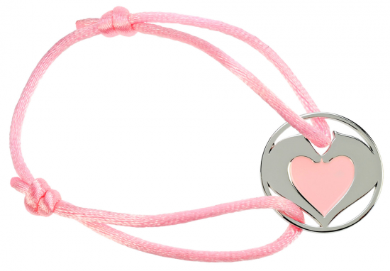 Satijnen Armband Paardenhart Roze