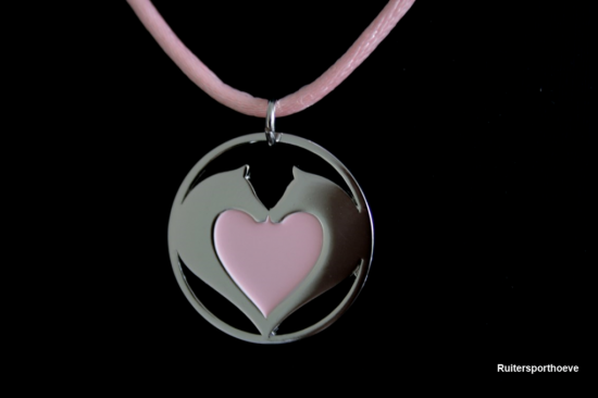 Satijnen Ketting Paardenhart Roze