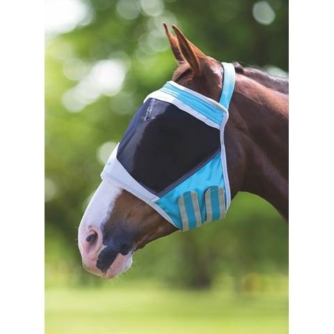 Shires Flyguard Pro Fine Mesh Vliegenmasker zonder oren Teal