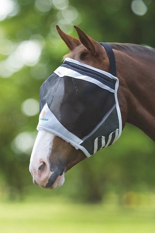 Shires Flyguard Pro Fine Mesh Vliegenmasker zonder oren Zwart