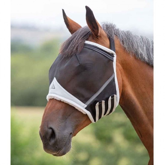 Shires Flyguard Pro Fine Mesh Vliegenmasker zonder oren Zwart